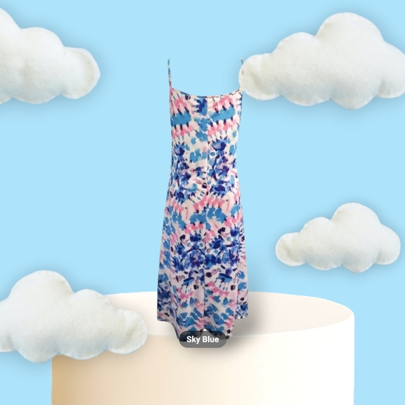 Women's Plus Size Elegant Blue Sky Casual Floral Dress!! - Picture 4 of 10